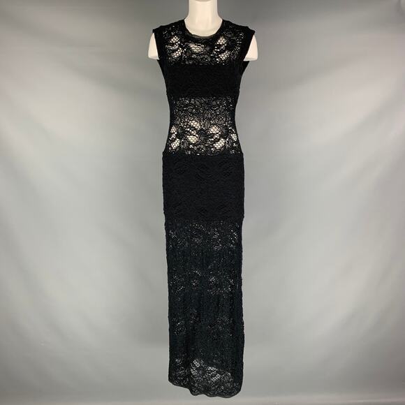 IRO Size M Black Cotton Blend Lace Shift Dress - Picture 1 of 6